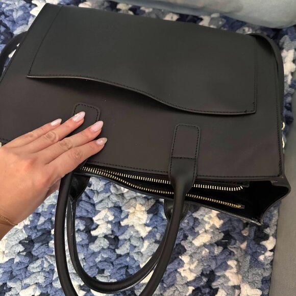 OFFICINA ARTIGIANA Made In Italy Ruga Leather Structured Shoulder handBag - Picture 9 of 11